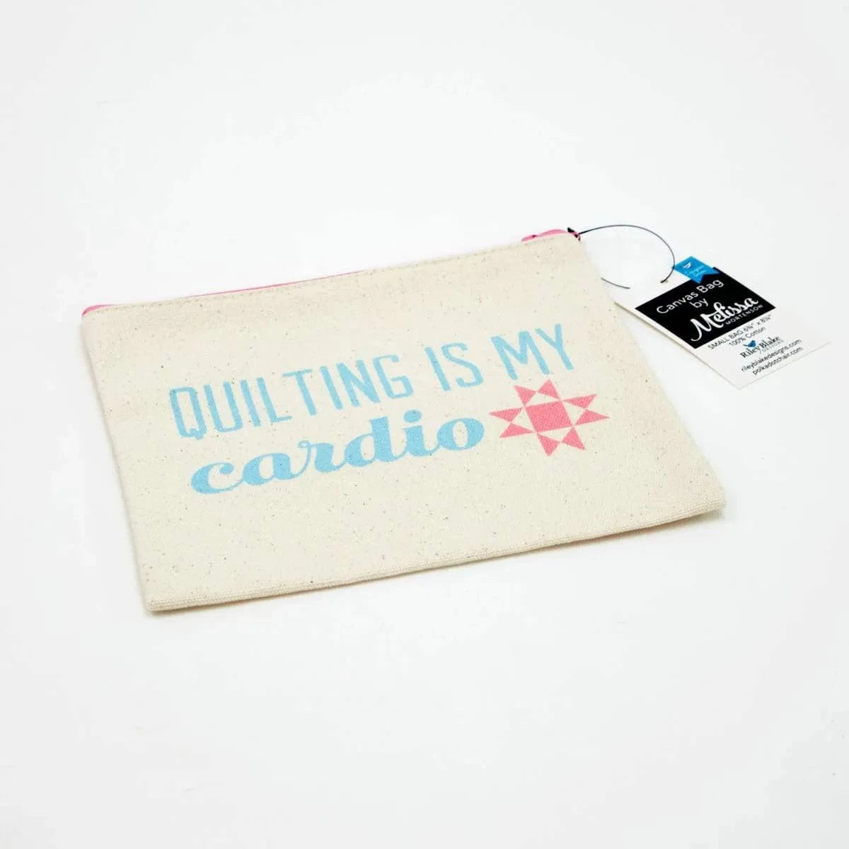Quilting is My Cardio - Small Canvas Pouch - 6.75" x 8.25"