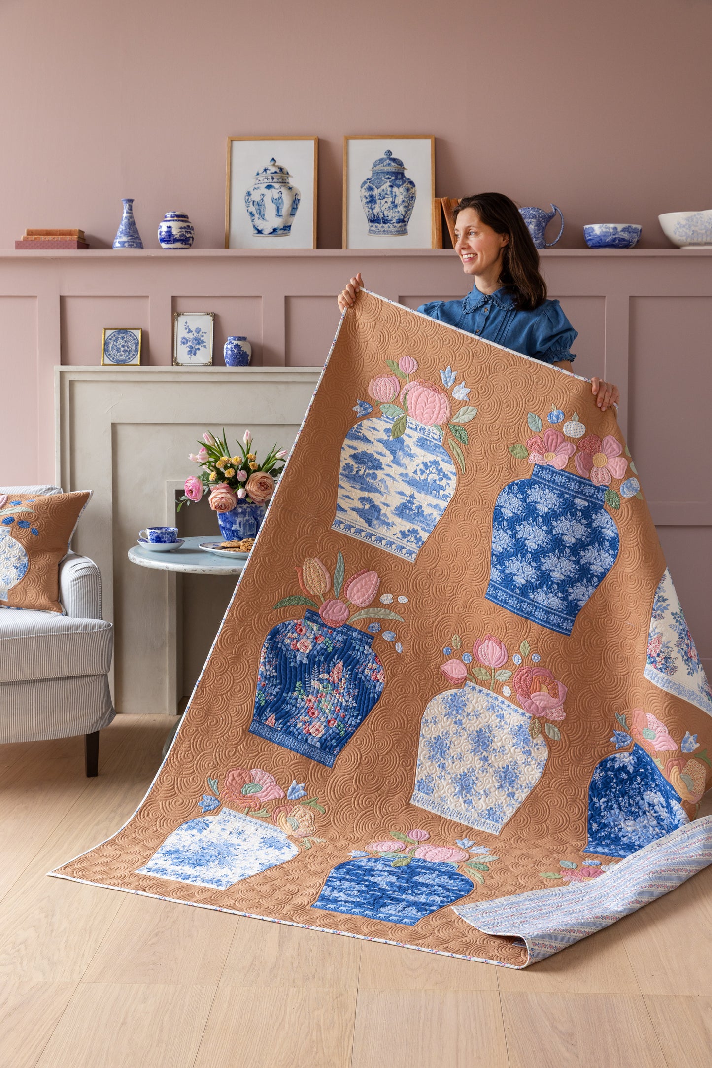 Ginger Jar Quilt Kit {Tea} - Something Blue Collection by Tilda Fabrics