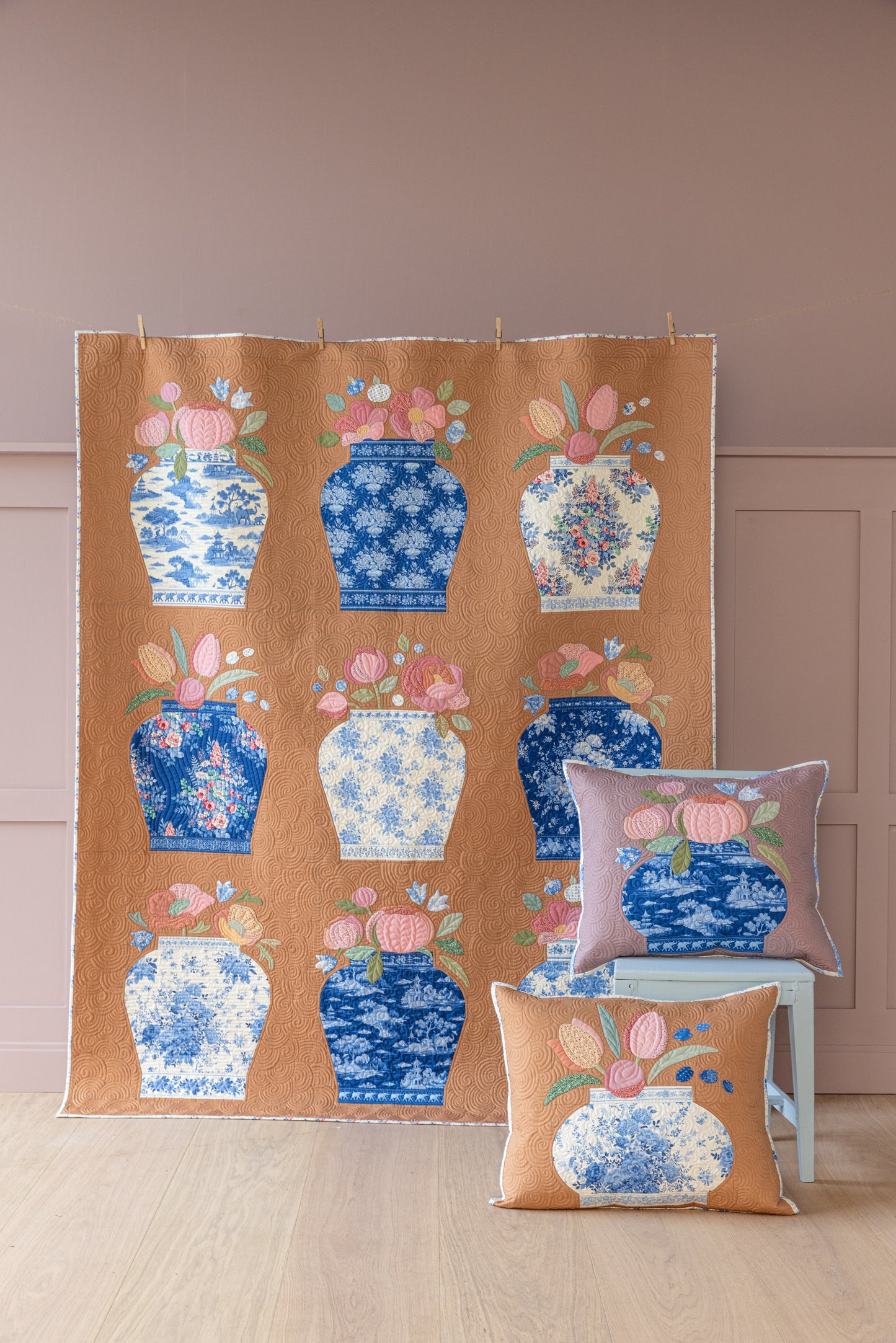 Ginger Jar Quilt Kit {Tea} - Something Blue Collection by Tilda Fabrics