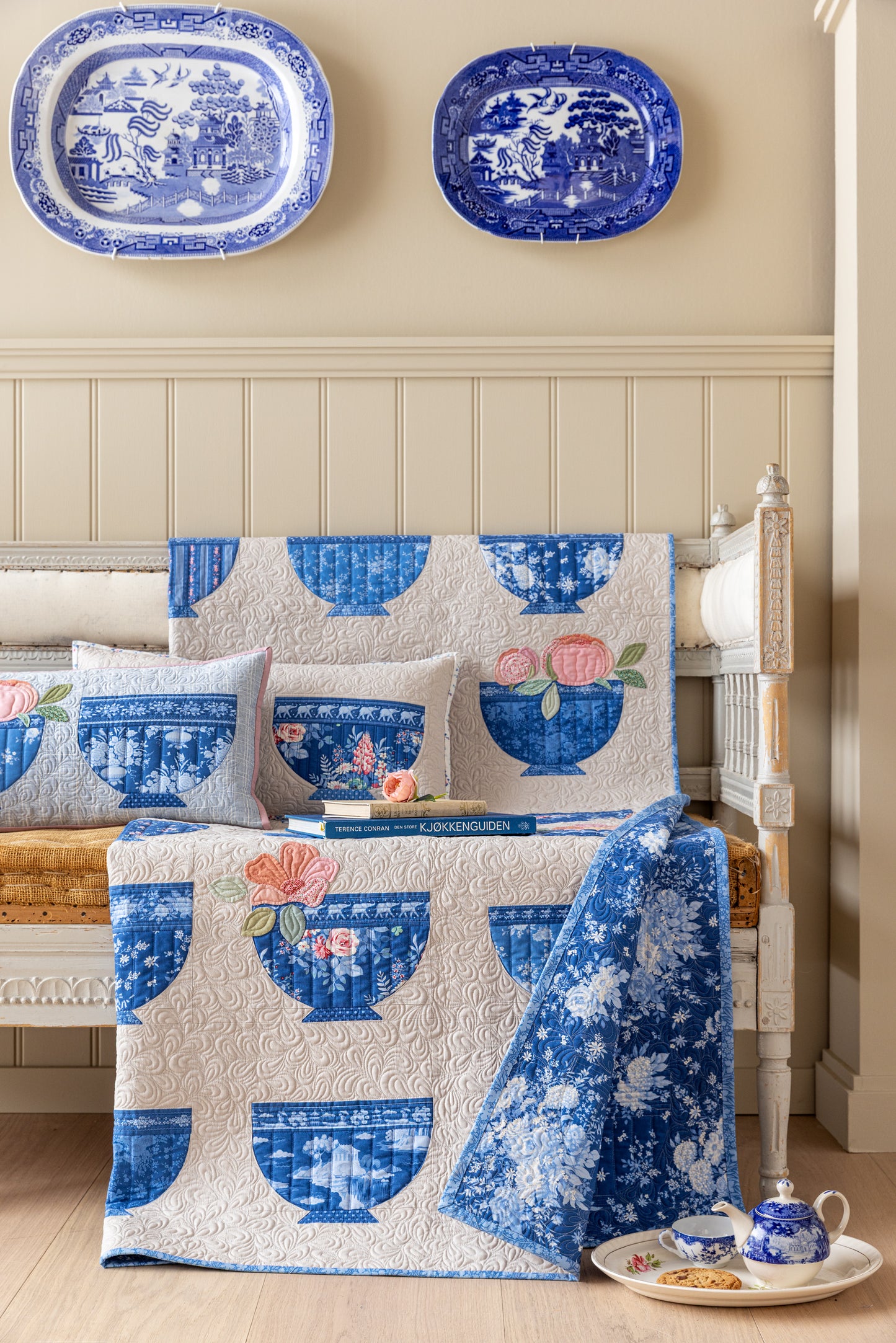 Bowl Collection Quilt Kit {Putty} - Something Blue Collection by Tilda Fabrics
