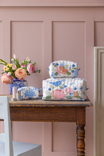 Toiletry Bags Kit (set of 3) - Something Blue Collection by Tilda Fabrics