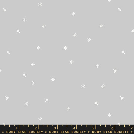 Cotton quilting fabric pattern called 'Spark in Dove'. Part of the 'Spark' fabric collection. Designed by Ruby Star Society for fabric company Moda Fabrics. SKU: RS0005 20. 44-45 inch width.