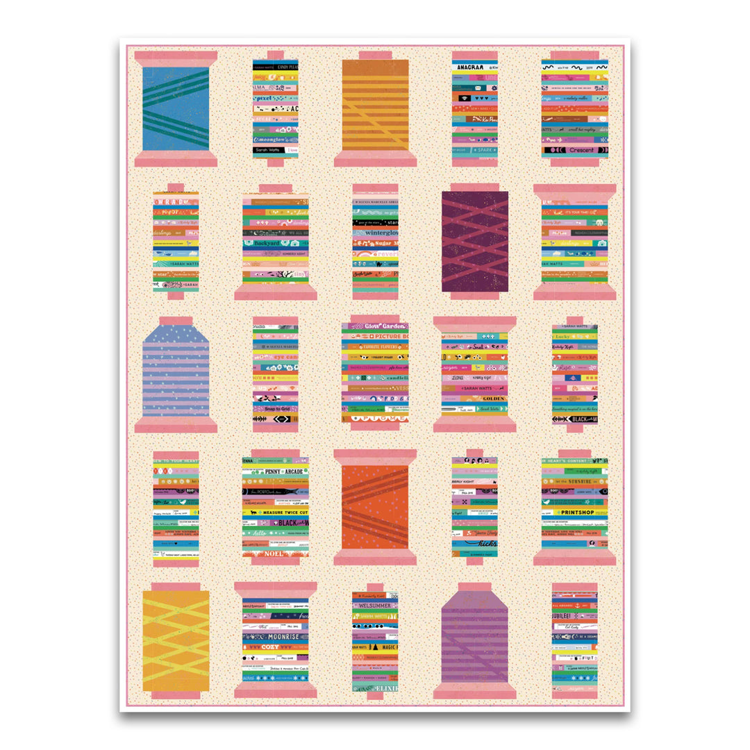 Spoolin Around Quilt Kit featuring Selvedge Magic, Speckled and Starry 