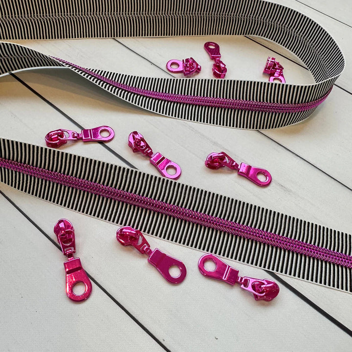 Stitch Supply Co - Black and White 3 Yard Zipper - Pink - SSCZ01-3YD