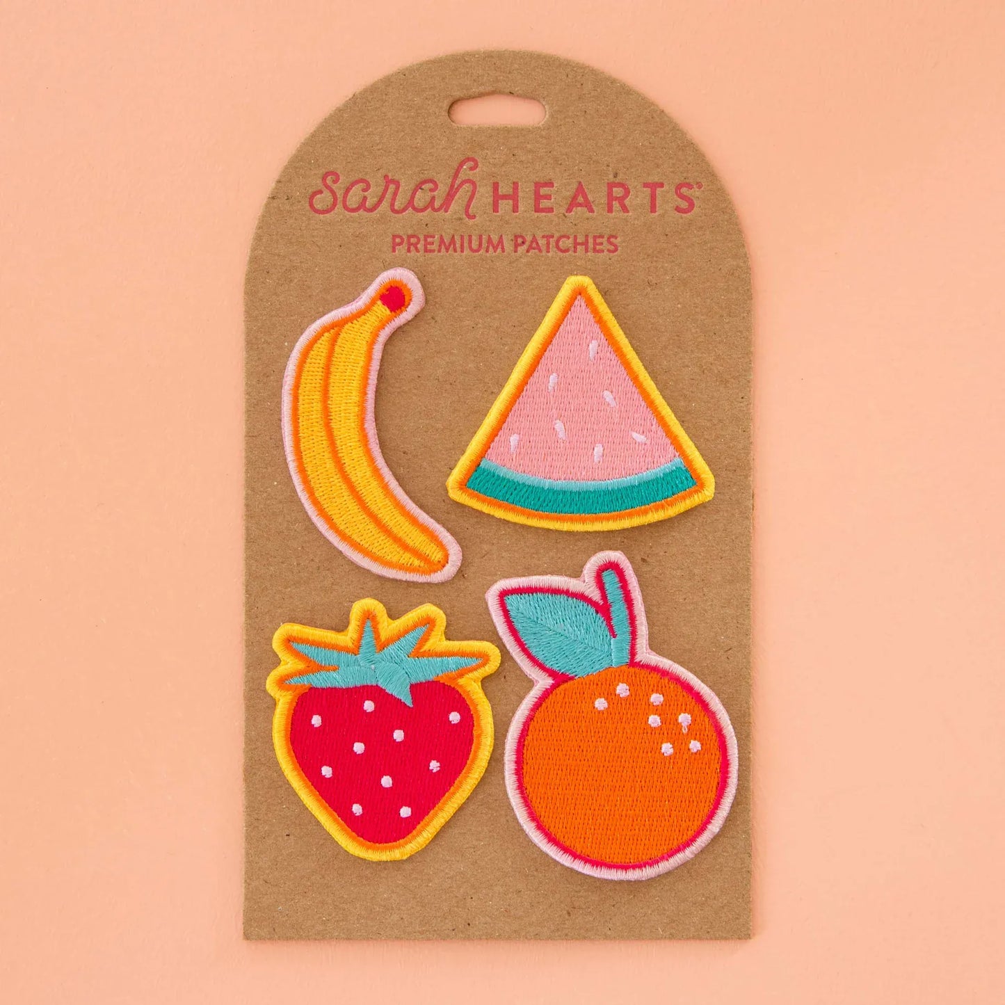 Sarah Hearts - Summer Fruit - Embroidered Peel & Stick or Sew-On Patches - PAT175