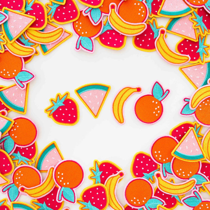 Sarah Hearts - Summer Fruit - Embroidered Peel & Stick or Sew-On Patches - PAT175