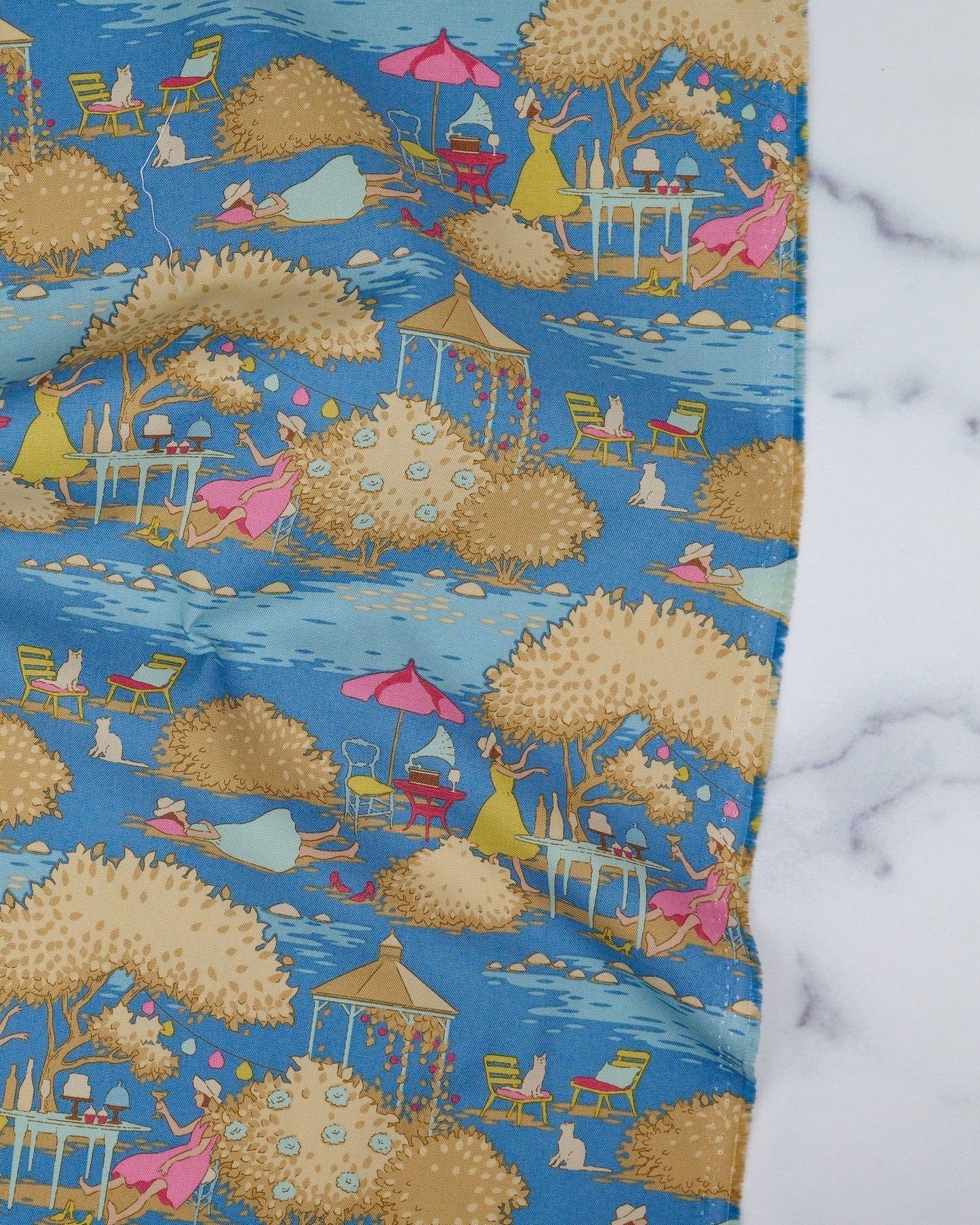 Sunday Brunch - Sunday Brunch Blue - Tilda Fabrics - TIL100596 - Half Yard