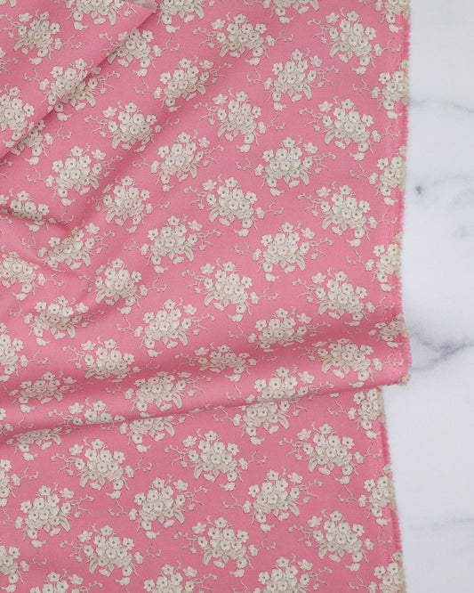 Sunday Brunch - White Flower Pink - Tilda Fabrics - TIL100591 - Half Yard