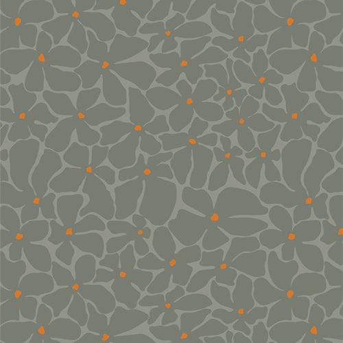 A closeup shot of the quilting fabric pattern called Bloom Burst Moonlit, designed by AGF Studio as part of the Tangerine collection. The SKU is TAN69901.