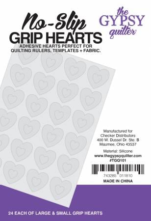 The Gypsy Quilter - Stuck on You Grip Hearts - Clear - TGQ101