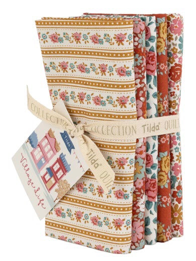 Village Life Fat Quarter Bundle {Rust/Ochre} by Tilda Fabrics, 5 Pieces (Preorder)