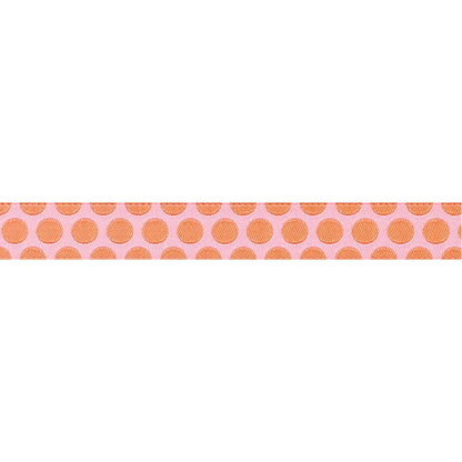 Renaissance Ribbons - Dinosaur Eggs in Blush - 5/8" width - Tula Pink Roar! - One Yard