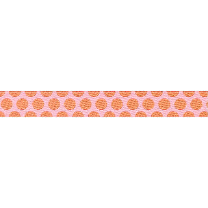 Renaissance Ribbons - Dinosaur Eggs in Blush - 5/8" width - Tula Pink Roar! - One Yard
