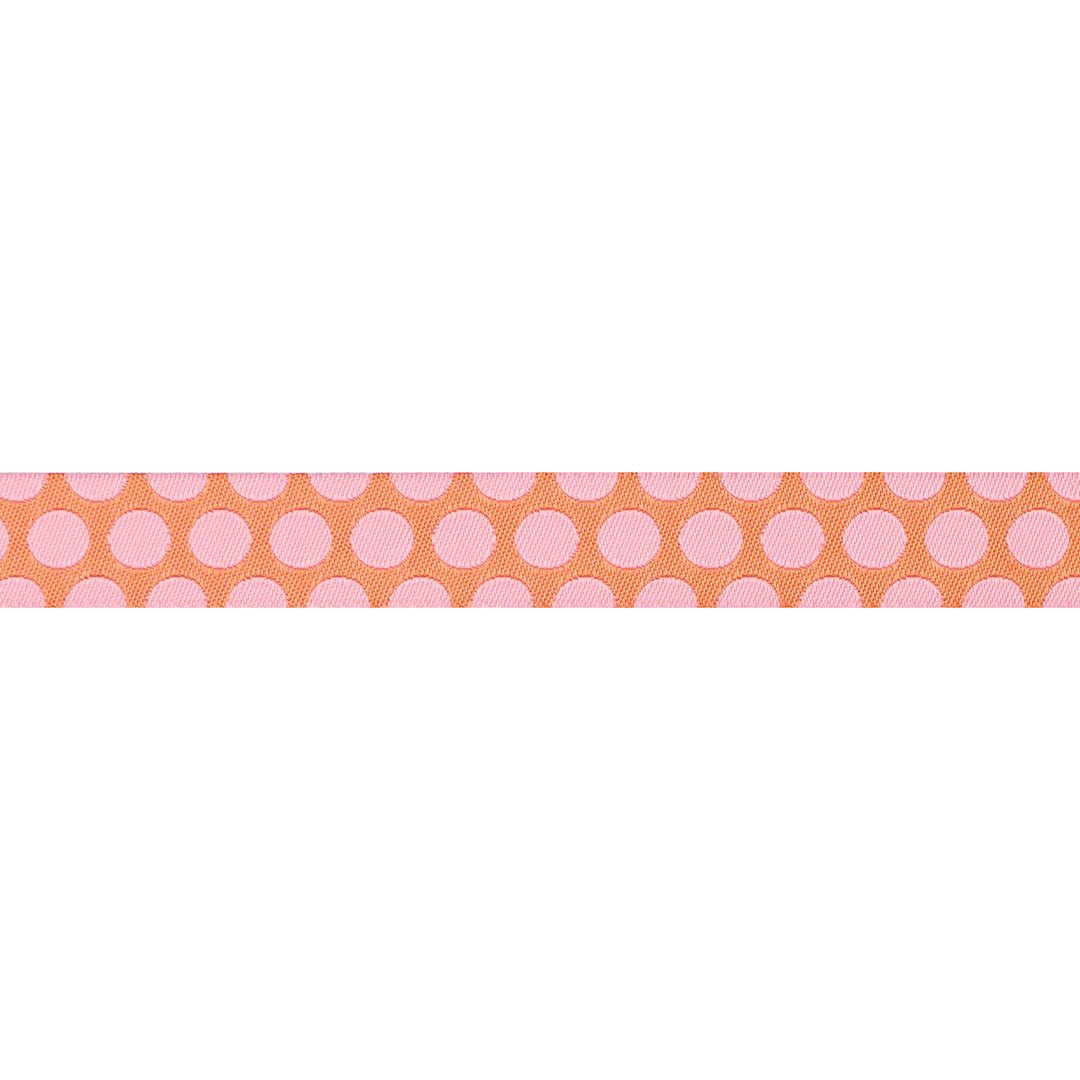 Renaissance Ribbons - Dinosaur Eggs in Blush - 5/8" width - Tula Pink Roar! - One Yard