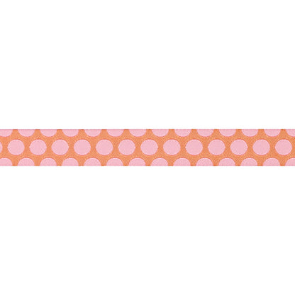 Renaissance Ribbons - Dinosaur Eggs in Blush - 5/8" width - Tula Pink Roar! - One Yard