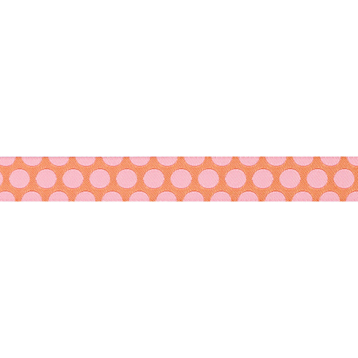 Renaissance Ribbons - Dinosaur Eggs in Blush - 5/8" width - Tula Pink Roar! - One Yard