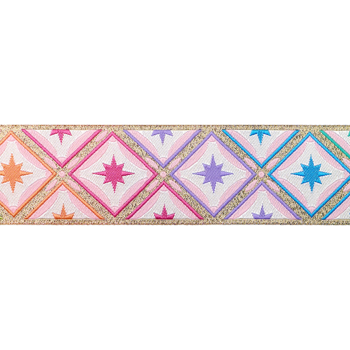 Renaissance Ribbons - Stargazer in Metallic Mint - 1-1/2" width - Tula Pink Roar! - One Yard