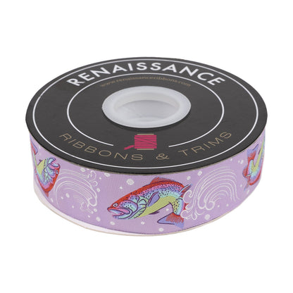 Renaissance Ribbons - Full Moon Forest II - Sofishticated in Blossom - 1-1/2" width - Tula Pink - One Yard