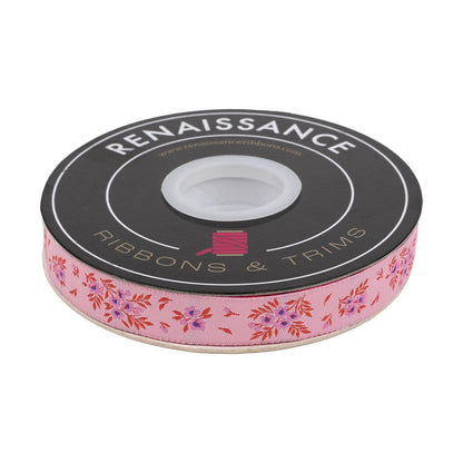 Renaissance Ribbons - True Colors 2025 - What a Ditz in Pink Lemonade - 5/8" width - By Tula Pink - One Yard