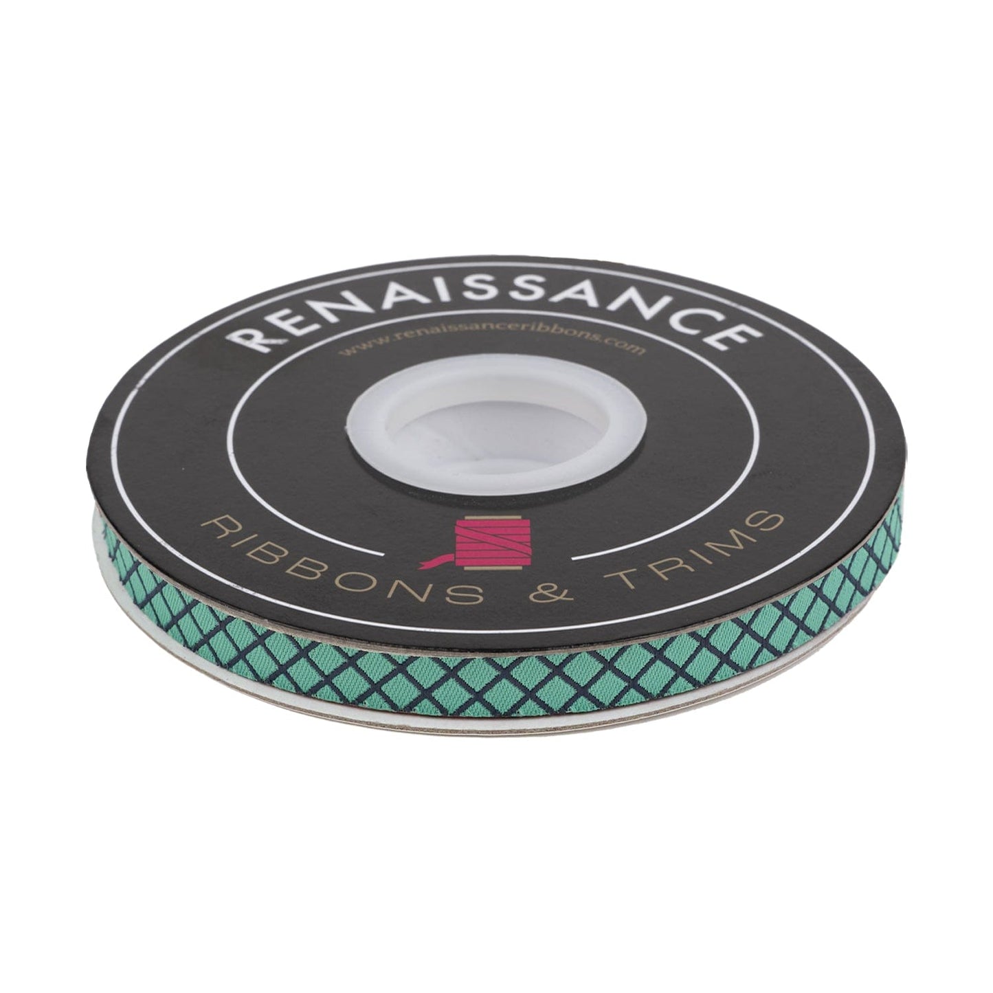 Renaissance Ribbons - True Colors 2025 - On the Grid in Raindrop - 3/8" width - By Tula Pink - One Yard