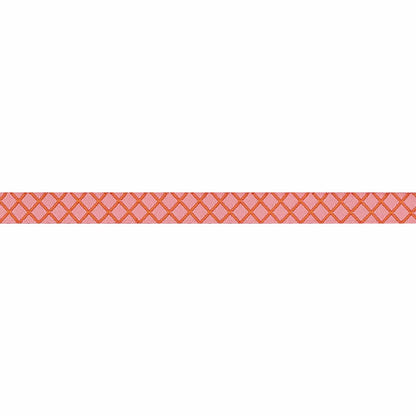 Renaissance Ribbons - True Colors 2025 - On the Grid in Salmon - 3/8" width - By Tula Pink - One Yard
