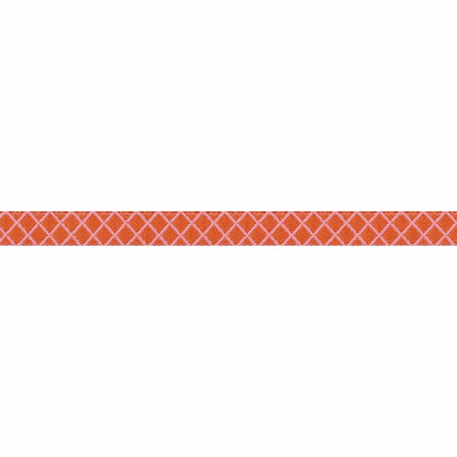 Renaissance Ribbons - True Colors 2025 - On the Grid in Salmon - 3/8" width - By Tula Pink - One Yard