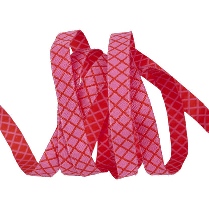 Renaissance Ribbons - True Colors 2025 - On the Grid in Bubblegum - 3/8" width - By Tula Pink