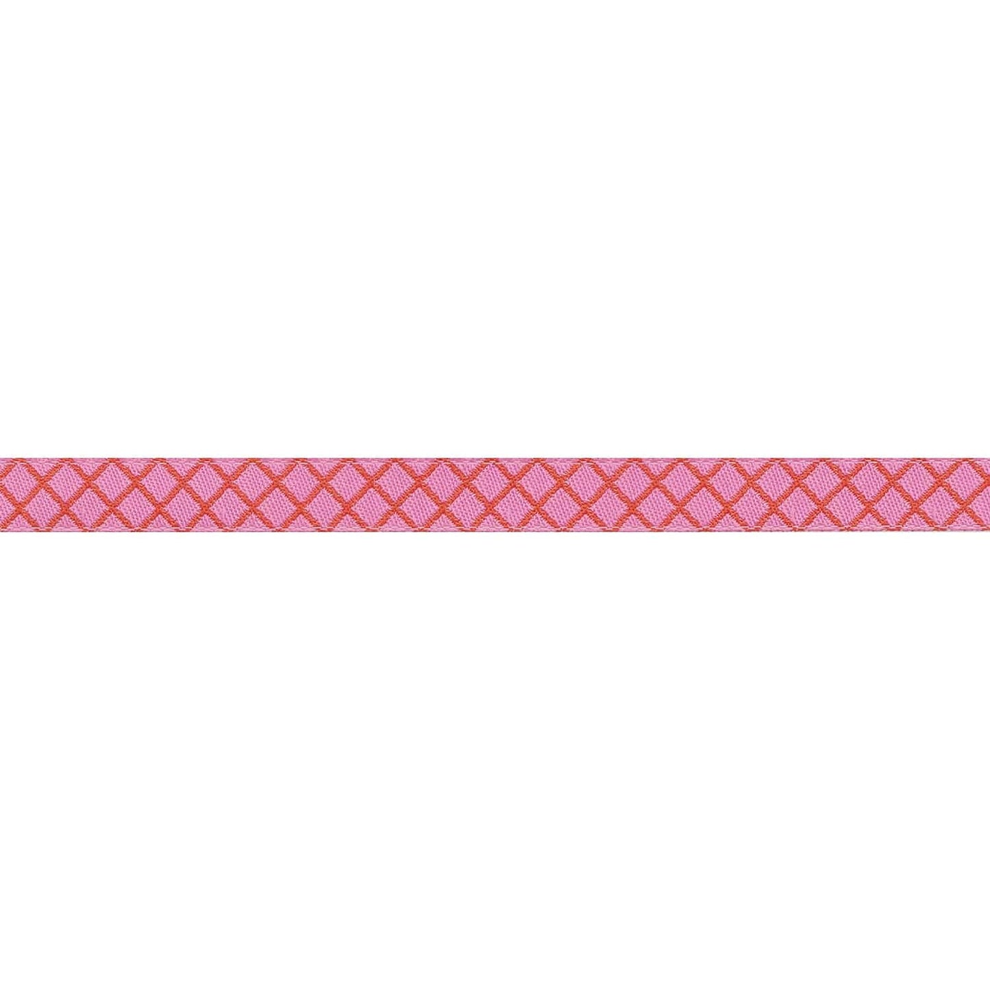 Renaissance Ribbons - True Colors 2025 - On the Grid in Bubblegum - 3/8" width - By Tula Pink - One Yard
