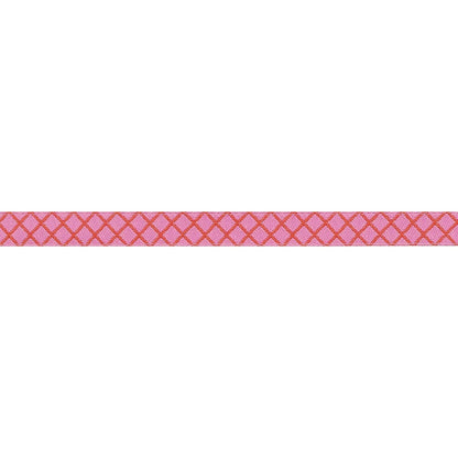 Renaissance Ribbons - True Colors 2025 - On the Grid in Bubblegum - 3/8" width - By Tula Pink - One Yard