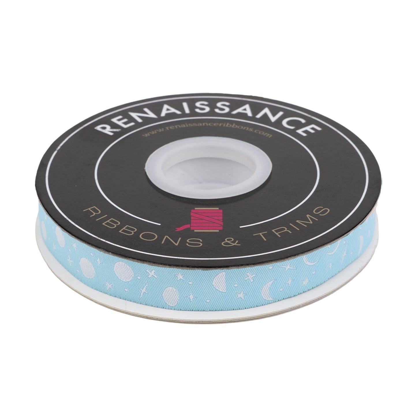 Renaissance Ribbons - True Colors 2025 - Space Sprinkles in Waterfall - 5/8" width - By Tula Pink - One Yard