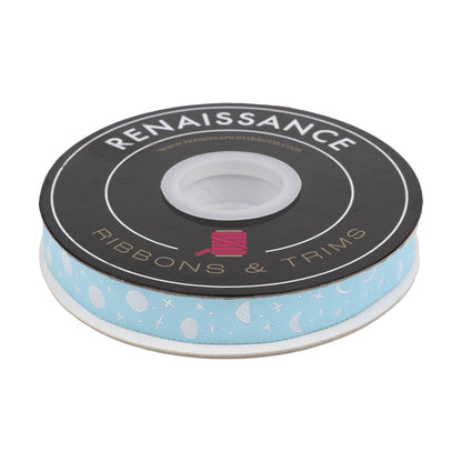 Renaissance Ribbons - True Colors 2025 - Space Sprinkles in Waterfall - 5/8" width - By Tula Pink - One Yard