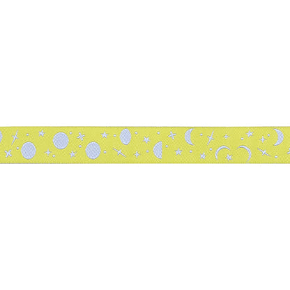 Renaissance Ribbons - True Colors 2025 - Space Sprinkles in Lightning Bug - 5/8" width - By Tula Pink - One Yard