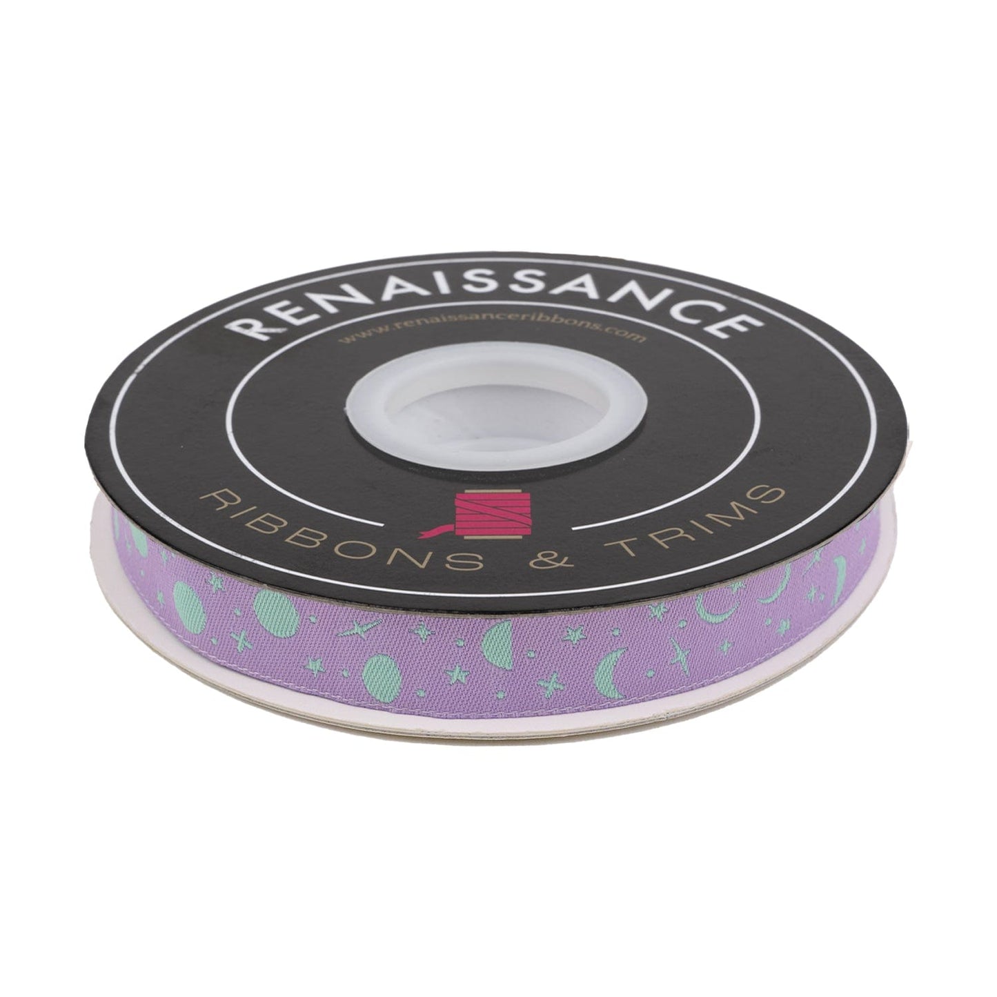 Renaissance Ribbons - True Colors 2025 - Space Sprinkles in Frozen Berry - 5/8" width - By Tula Pink - One Yard