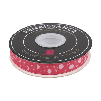 Renaissance Ribbons - True Colors 2025 - Space Sprinkles in Sunburn - 5/8" width - By Tula Pink - One Yard