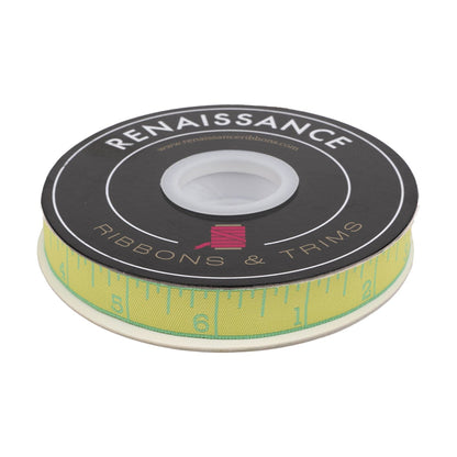 Renaissance Ribbons - True Colors 2025 - Measure Twice in Lemon Zest - 5/8" width - By Tula Pink - One Yard