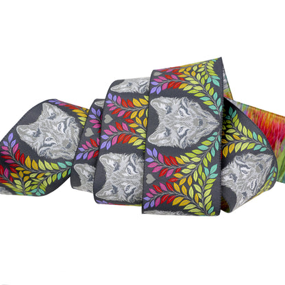 Graywork - Wolf of Pink Street in Carbon - 2" width - by Tula Pink - One Yard