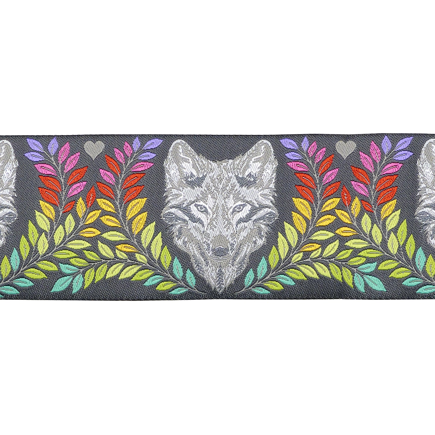 Graywork - Wolf of Pink Street in Carbon - 2" width - by Tula Pink - One Yard