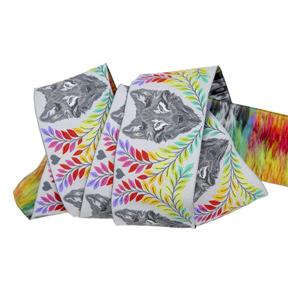 Graywork - Wolf of Pink Street in Fog - 2" width - by Tula Pink - One Yard