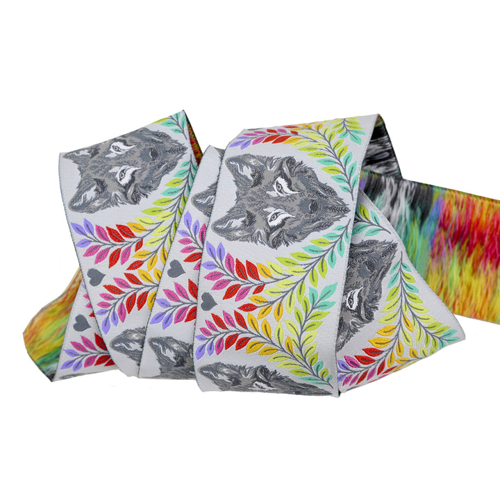 Graywork - Wolf of Pink Street in Fog - 2" width - by Tula Pink - One Yard (Preorder)