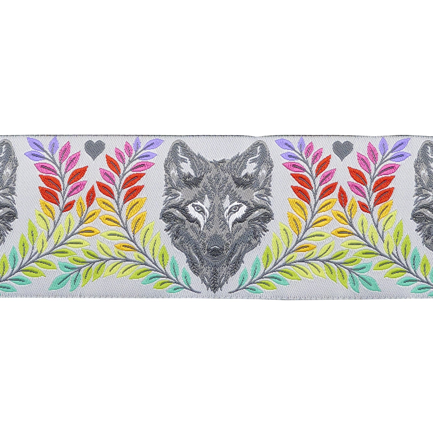 Graywork - Wolf of Pink Street in Fog - 2" width - by Tula Pink - One Yard