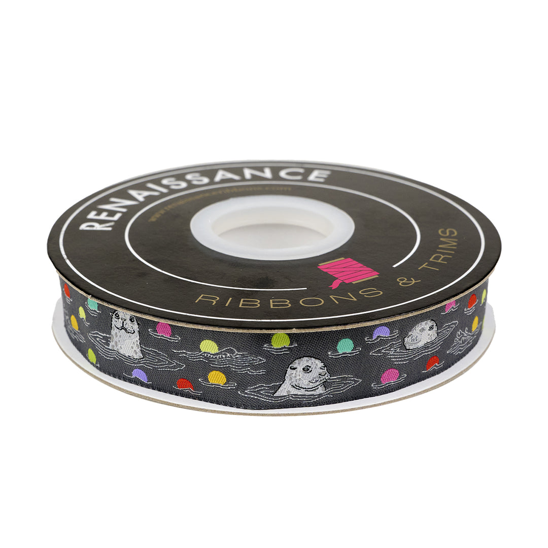 Graywork - Seal the Deal in Carbon - 7/8" width - by Tula Pink - One Yard (Preorder)