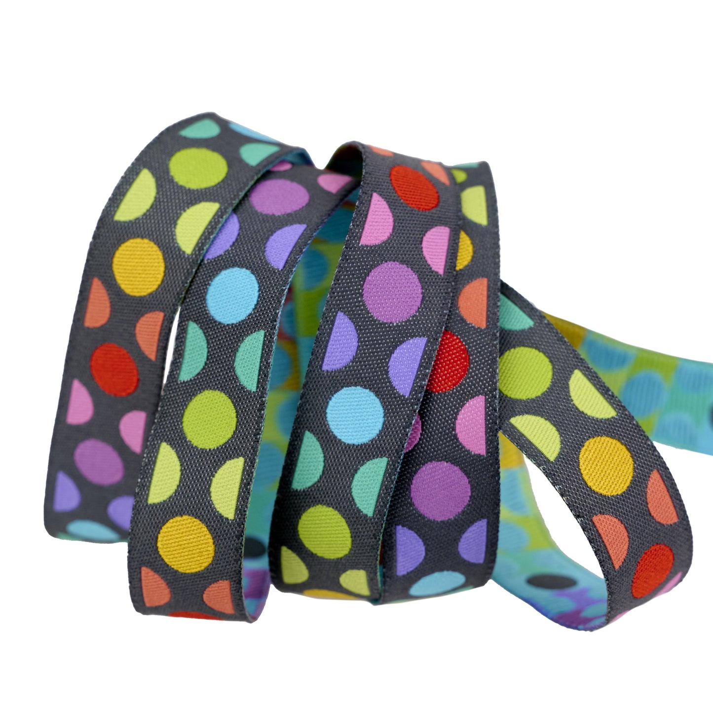 Graywork - Disco Dot in Carbon - 5/8" width - by Tula Pink - One Yard