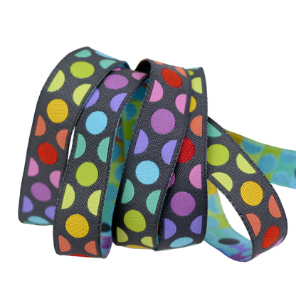 Graywork - Disco Dot in Carbon - 5/8" width - by Tula Pink - One Yard