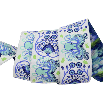 Floral Reef - Octogarden in Marine - 1-7/8" width - by Tula Pink - One Yard (Preorder)