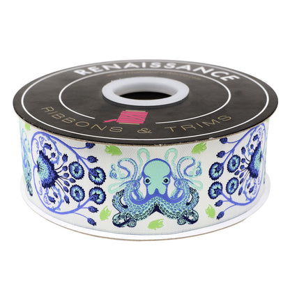 Floral Reef - Octogarden in Marine - 1-7/8" width - by Tula Pink - One Yard (Preorder)