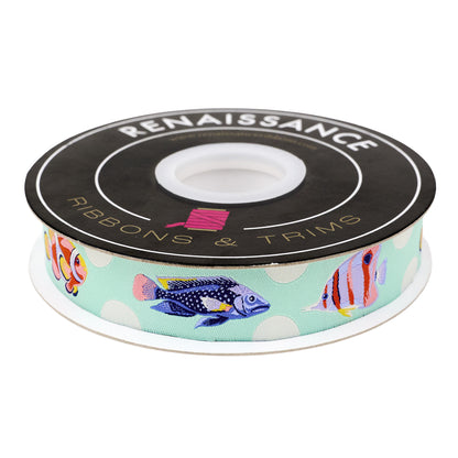 Floral Reef - School Crossing in Marine - 1" width - by Tula Pink - One Yard (Preorder)