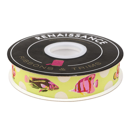 Floral Reef - School Crossing in Seagrass - 1" width - by Tula Pink - One Yard (Preorder)