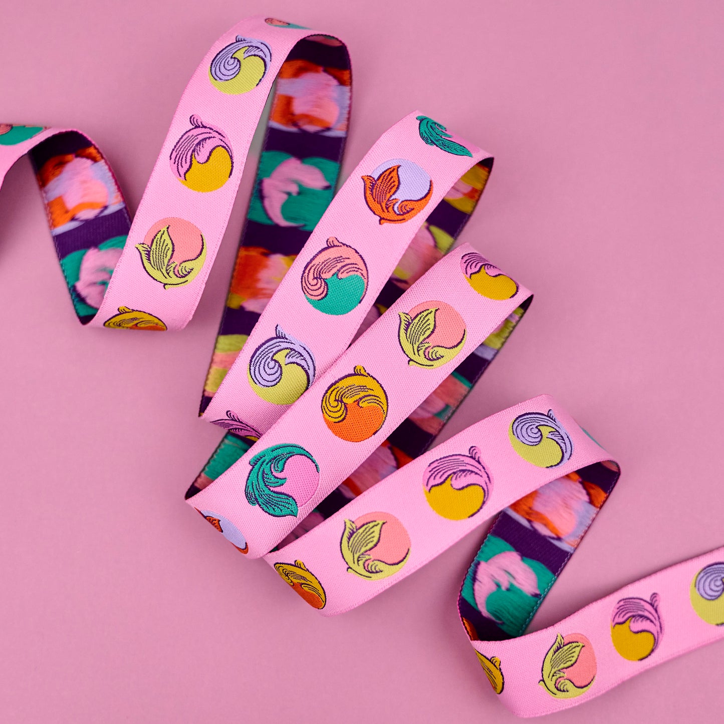 Legendary - Gumballs in Wild Orchid - 7/8" width - by Tula Pink - One Yard (Preorder)