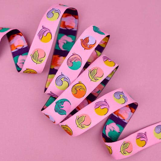 Legendary - Gumballs in Wild Orchid - 7/8" width - by Tula Pink - One Yard (Preorder)