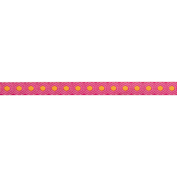 Renaissance Ribbons - Tortoise Dot in Hot Pink - 3/8" - One Yard